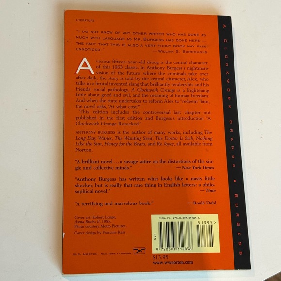 Book: A Clockwork Orange by Anthony Burgess (Like New) - Picture 2 of 3